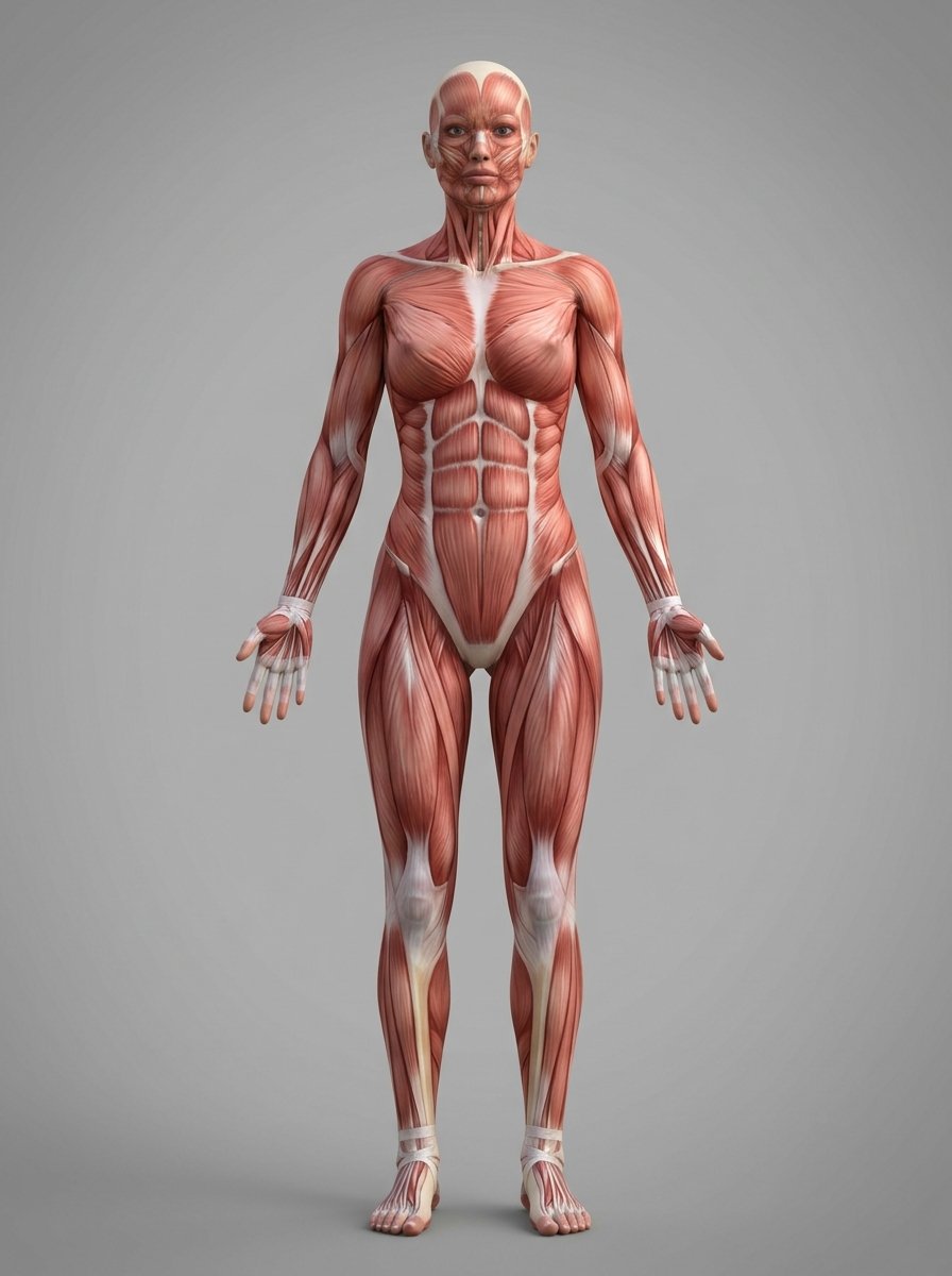Realistic Human Musculoskeletal Anatomy Atlas for Yoga