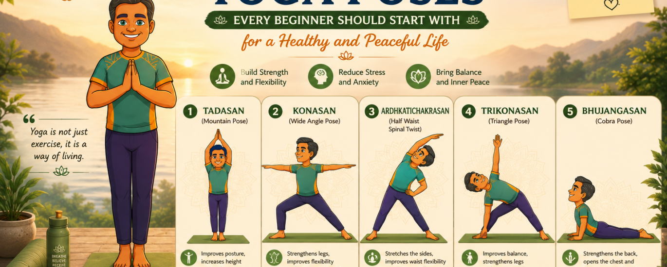 Beginner Yoga Poses by Nivedita Yogshala